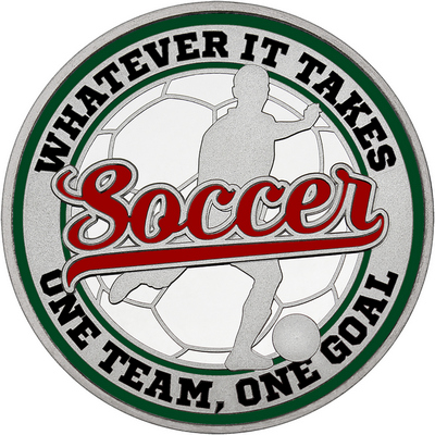 Maroon "Soccer" with Dark Green Outer Circular Borders